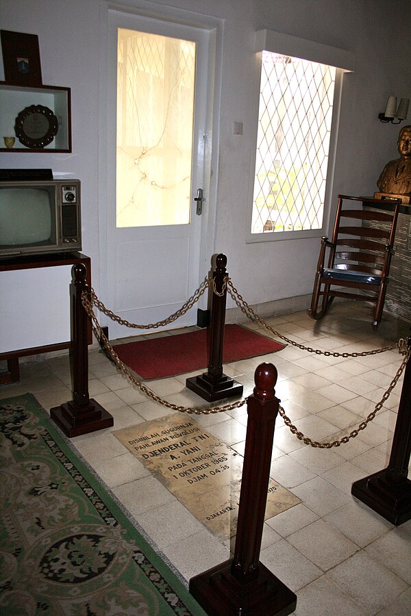 The spot where Ahmad Yani was shot and killed, during an attempted coup in Indonesia