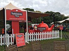 Yorkshire Tea area at the Stray Harrogate Yorkshire Tea area at the Stray Harrogate (geograph 6281833).jpg