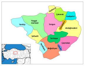 Hartă de poziționare pentru Yozgat