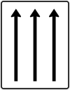 Zeichen 521-31 - Fahrstreifentafel - Darstellung ohne Gegenverkehr - drei Fahrstreifen in Fahrtrichtung;  StVO 1992.svg