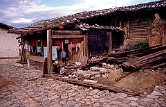 Houten huizen in Zhongdian