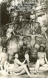 Zoro Garden Nudist Colony Attraction featuring nude entertainers in California, 1935-1936