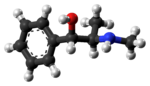 Ball-and-stick model of the (1S,2R)-ephedrine molecule
