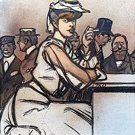   Elégant en robe blanche à la cigarette (1910)