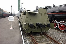 Armoured wagon built during the 1930s. Broneplatforma chetyrekhosnaia No.  971-7518 (2).jpg