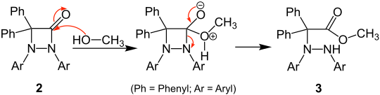 1,2-Diazetidin-3-on-Derivat-Ringöffnung