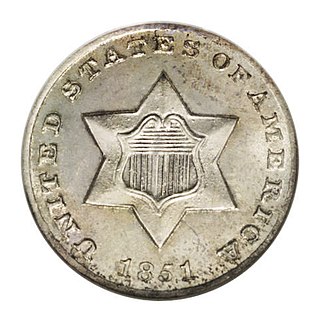 <span class="mw-page-title-main">Three-cent silver</span> US three-cent coin (1851–1873)