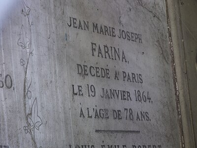 Tombe de Jean Marie Joseph Farina, Paris, cimetière de Montmartre.