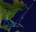 Thumbnail for File:1939 Atlantic hurricane season summary map.png