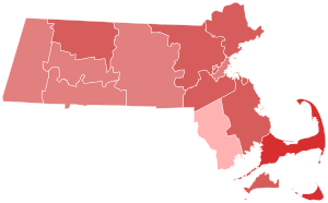 1946 United States Senate Election in Massachusetts by County.svg
