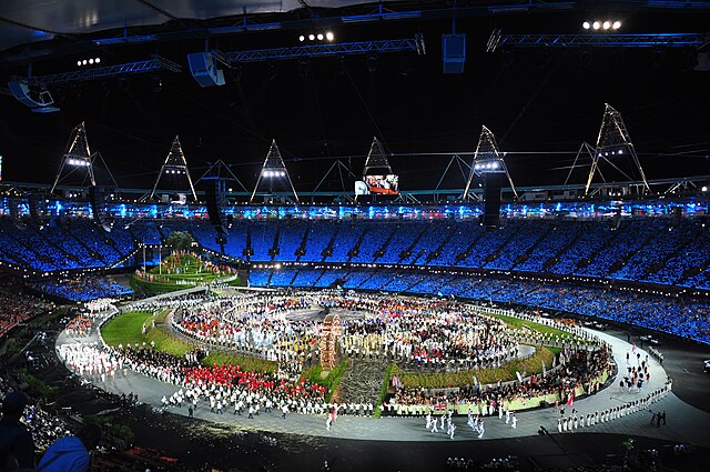The Nations entering the Olympic Stadium