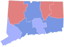 2014 Connecticut gubernur hasil pemilihan peta oleh county.svg