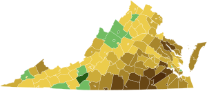 2016 Virginia Democratic Presidential Primary by county.svg