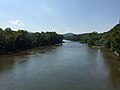 2017-08-22 12 29 14 View southwest up the Shenandoah River from Virginia State Route 7 (Castlemans Ferry Bridge) in eastern Clarke County, Virginia.jpg