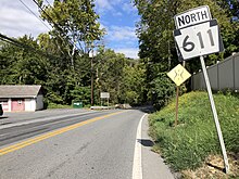 PA Route 611 North in Lower Mount Bethel Township 2022-09-27 14 51 40 View north along Pennsylvania State Route 611 (Delaware Drive) just north of Main Street in Lower Mount Bethel Township, Northampton County, Pennsylvania.jpg