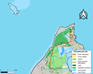 Kolorowa mapa przedstawiająca użytkowanie gruntów.