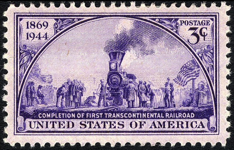 File:3c Transcontinental Railroad 75th Anniversary single, 1944.jpg