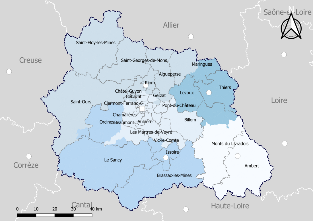 Liste des cantons du Puy-de-Dôme