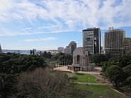 General view of the memorial's setting in Hyde Park