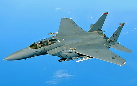 The F-15E Strike Eagle has a large relatively lightly loaded wing