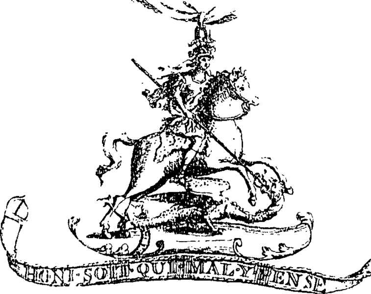 File:A dissertation on the original of the equestrian figure of the George and of the garter, ensigns of the most noble order of that name Fleuron T093759-9.png