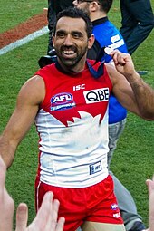 Adam Goodes, South Melbourne/Sydney games record holder Adam Goodes 2012.jpg