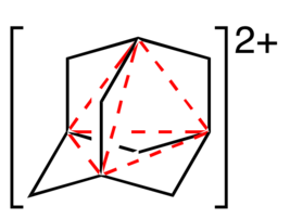 Délocalisation des électrons dans le dication adamantane.