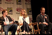 Alexander Skarsgard, Brooklyn Decker and Peter Berg promoting the film at WonderCon 2012.