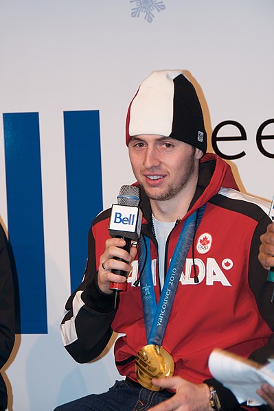 Alexandre Bilodeau with his 2010 Winter Olympics gold medal