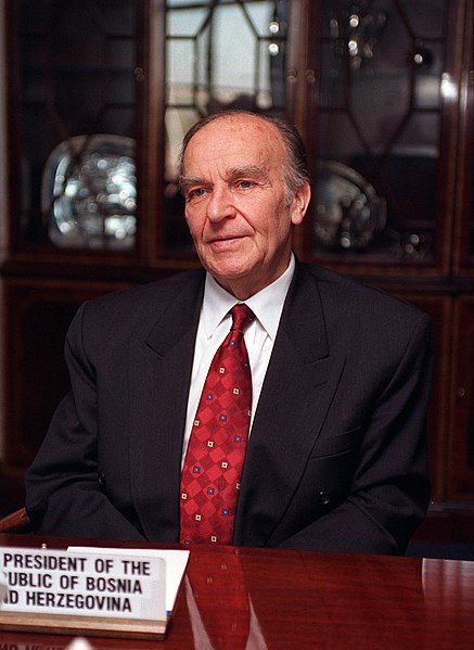 Alija Izetbegović during a visit to the United States in 1997.