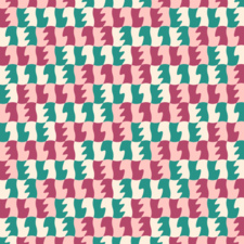 Tessellation ambigramme Elle, où l'espace négatif forme le même mot entre les lettres après rotation de 180 degrés.