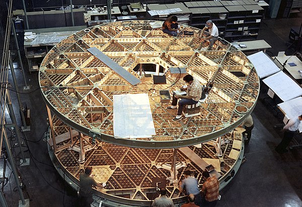 The floor grating of Skylab under construction