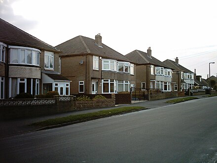 Typical 20th-century, three-bedroom semi-detached houses in England
