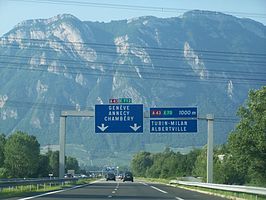 Knooppunt van de A41 en de A43 bij Chignin