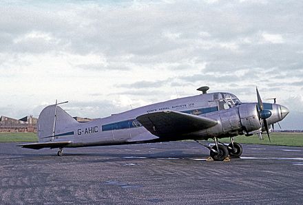 An Anson XIX, which had been operated for aerial survey work in the United Kingdom up to 1973