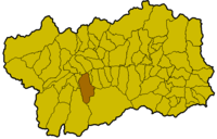 Locatie van Aymavilles in Aosta (AO)