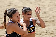 Deutsch: Beachhandball Europameisterschaften 2019 (Beach handball Euro); Tag 2: 3. Juli 2019 – Frauen, Vorrunde Gruppe C, Spanien-Griechenland 2:1 (12:20, 18:16; 8:2) English: Beach handball Euro; Day 2: 3 July 2019 – Women Preliminary Round Group C – Spain-Greece 2:1 (12:20, 18:16; 8:2)