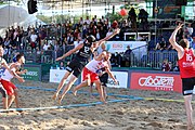 Deutsch: Beachhandball Europameisterschaften 2019 (Beach handball Euro); Tag 4: 5. Juli 2019 – Männer, Viertelfinale, Russland-Polen 2:0 (30:22, 19:18) English: Beach handball Euro; Day 4: 5 July 2019 – Quarter Final Men – Russia-Poland 2:0 (30:22, 19:18)