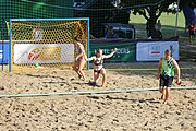 Deutsch: Beachhandball Europameisterschaften 2019 (Beach handball Euro); Tag 4: 5. Juli 2019 – Frauen, Viertelfinale, Niederlande-Griechenland 2:1 (25:12, 18:24, 7:6) English: Beach handball Euro; Day 4: 5 July 2019 – Quarter Final Women – Netherlands-Greece 2:1 (25:12, 18:24, 7:6)