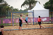 Deutsch: Beachhandball bei den Olympischen Jugendspielen 2018; Tag 6, 12. Oktober 2018; Jungen, Platzierungssspiel Ränge 9-10 – Chinese Taipei (Taiwan)-Uruguay 2:1 English: Beach handball at the 2018 Summer Youth Olympics at 12 October 2018 – Boy's Placement Match 9-10 – Chinese Taipei (Taiwan)-Uruguay 2:1