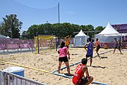 Deutsch: Beachhandball bei den Olympischen Jugendspielen 2018; Tag 4, 10. Oktober 2018; Jungs, Vorrunde, Gruppe A - Chinese Taipei (Taiwan)-Thailand 0:2 English: Beach handball at the 2018 Summer Youth Olympics at 10 October 2018 – Boys Preliminary Round Group A‎ – Chinese Taipei-Thailand 0:2