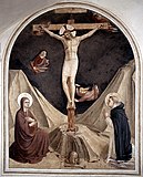 Celle 23 Crucifixion of Christ with Virgin Mary, Saint Dominic and Angels