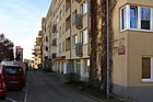 Čeština: Berlínská ulice na sídlišti Košík v Praze 15; vjezd do podzemních garáží English: Berlínská street, Košík housing estate, Prague.