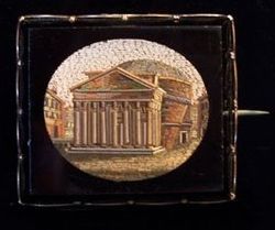 Micromosaic brooch set in black glass, c. 1875, of the Pantheon Big 100 2821.JPG