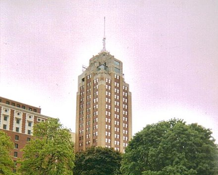 Boji Tower, Lansing's tallest building, located downtown