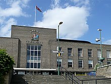 Brent Town Hall, formerly Wembley Town Hall: Council's headquarters until 2013 Brent Town Hall (Front), Wembley - geograph.org.uk - 865102.jpg