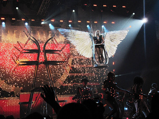 Spears performing "Till the World Ends" during the Femme Fatale Tour, 2011