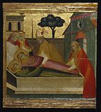 Lorenzo di Niccolò, Lorenzo di Niccolò, Saint Laurent enterré dans le tombeau de saint Étienne, 1410-1414.