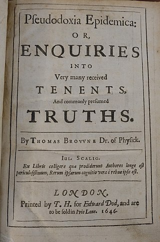 <i>Pseudodoxia Epidemica</i> 1646 work by Thomas Browne