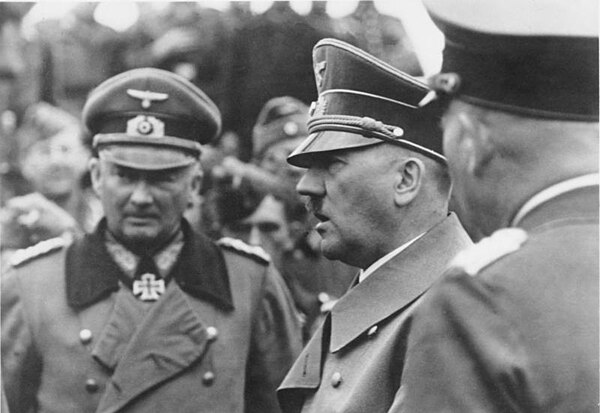 Kluge with Hitler during a troop visit in France, 1940